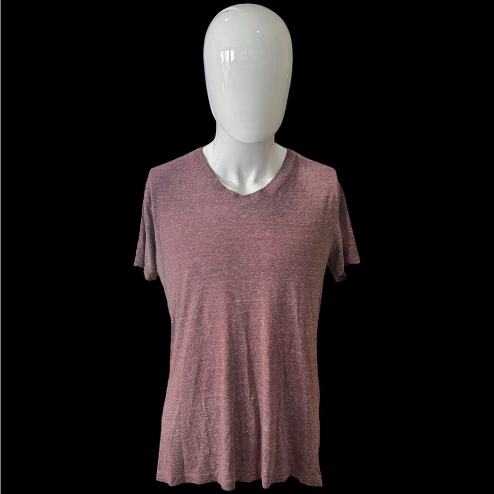 Men’s Heathered Burgundy, V-Neck Top